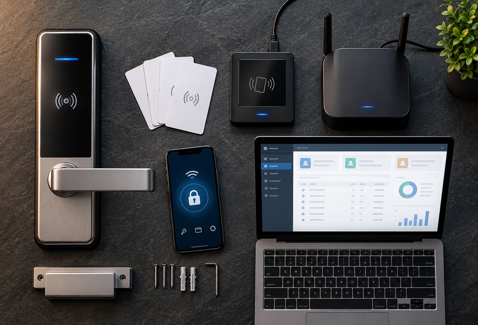 Complete ORBITA Hotel Lock Management System with RFID card encoder and key cards