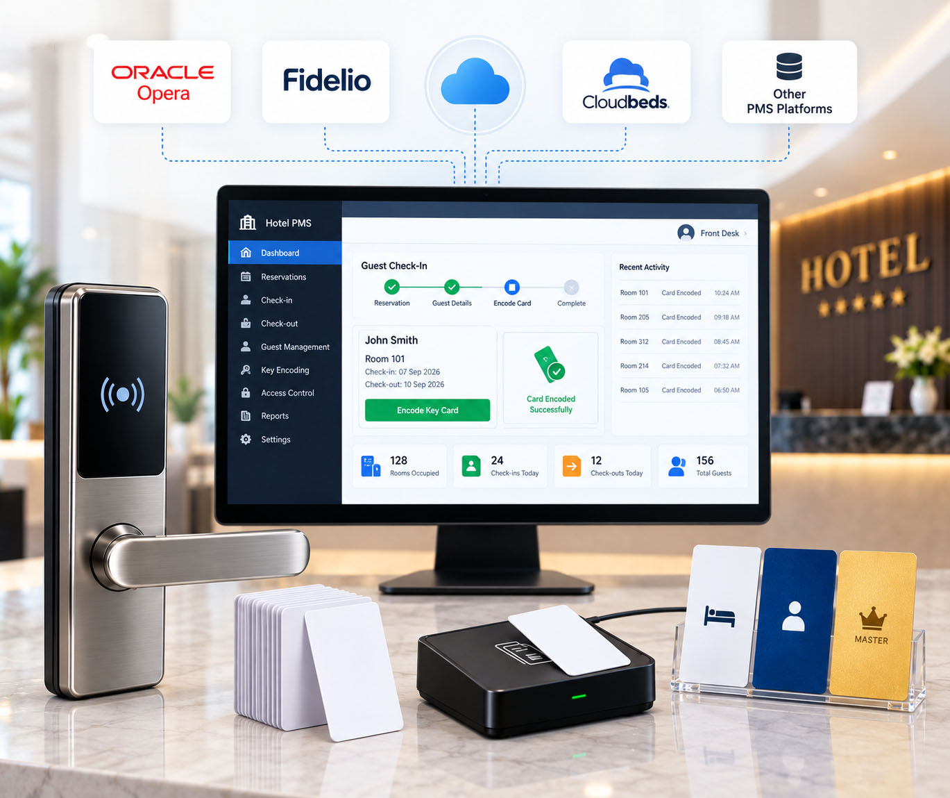 Hotel PMS Door Lock Integration System - Property Management Software Connected Locks